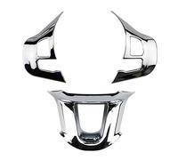Car Interior Mouldings For Peugeot 208 2008 2014-2018 Interior 3Piece Glossy Trim Wrap Cover Emblem Decal Car Steering Wheel Sticker(Bright silver)