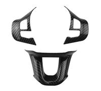 Car Interior Mouldings For Peugeot 208 2008 2014-2018 Interior 3Piece Glossy Trim Wrap Cover Emblem Decal Car Steering Wheel Sticker(Carbon Fibre)