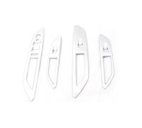 Car Interior Mouldings For Peugeot 3008 5008 GT Hybrid 2017-2023 Car Window Glass Lift Switch Button Cover Trim Accessories Trim Decoration Strips(Silver)