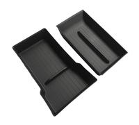Car Interior Mouldings For Tesla For Model For Y For Model For Y Juniper 2025 Center Console Storage Organizer Tray Armrest Box Bottom Mat Tray Interior Accessories Console Panel Trim(B)