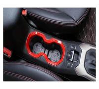 Car Interior Mouldings Interior Car Front Cup Water Holder Decor Frame Panel Cover Trim Sticker For Jeep For Renegade 2015 2016(RED)
