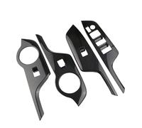 Car Interior Mouldings LHD 4Pcs ABS Chrome For Toyota For CHR For C-HR 2016-2020 Car Window Lift Switch Button Panel Cover Decoration Stikcer Trim(LHD MODEL CARBON)