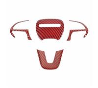 Car Interior Mouldings Steering Wheel Cover Trim For 2015-2021 For Dodge For Challenger For Charger For Durango For Jeep For Grand Cherokee SRT8 Interior Decoration(Red Carbon)