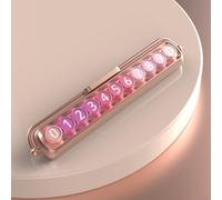 Car Interior Mounted Luminous Phone Number Plate, 19 Degree Angle for, Rotatable Hidden Info Panel, Moisture and UV Resistant ABS+PVC (Gold base)