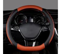 Car Interior Non-Slip Leather Steering Wheel Cover Accessories For Teramont For Atlas For T-Roc For T-cross 2017-2021 Simple to instal(Coffee)