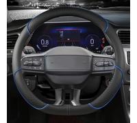 Car Interior Non-Slip Microfiber Leather Steering Wheel Cover Auto Accessories For Ford For Fiesta ST 2019(Blu)