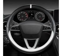 Car interior O Shape Car Non-slip Fiber Leather Steering Wheel Cover Soft And Breathable For Leon For Cupra For Leon ST For Ateca(Bianco)
