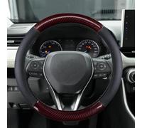 Car interior O Shape Car Non-slip Steering Wheel Cover Soft And Breathable For Corolla For CH-R For Camry For Rav4(Wine red)
