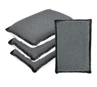 Car Interior Pads 4 Pieces Microfibre Cleaning Pads, Scrub Pads Car, Car Interior Cleaning Sponge, For The Interior Cleaning Care Of Plastic, Upholstery, Leather, Cockpit & Fittings (13cm*8cm)