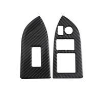 Car Interior Parts 2Pcs Carbon Fiber Car Interior Window Switch Button Cover Trim Sticker For Subaru For BRZ RHD Interior Decoration(Black)