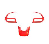 Car Interior Stickers Compatible With Jeep For Compass 2017-2020 For Renegade 2015-2024 Car Steering Wheel Decoration Cover Trim Auto Interior(Red)