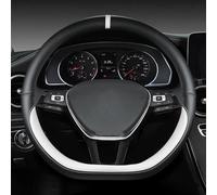 Car Interior Styling Steering Wheel Cover Leather Auto Accessories For Santana 2016 2017-2021 For Tiguan 2015-2021 Simple to instal(Bianco)