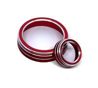 Car Interior Trim Cover For A3 V8 S3 2014 2015 2016 2017 2018 2019 2pcs Car Center Console Media Function Volume Knob Decoration Interior Trim(Red)