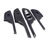 Car Interior Trim For Civic 10th Gen 2016 2017 Door Armrest Window Lift Panel Cover 4Piece Carbon Fiber Car Door Window Switch Cover Black Car Interior