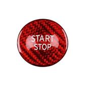 Car Interior Trim For Fluence For Megane For Clio For Koleos For Duster For Captur Car Engine Start Stop Hard Carbon Fiber Cover Car Interior Decoration(Red Carbon)