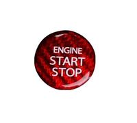 Car Interior Trim For Suzuki For Swift For Alto For Ignis Interior Trim Accessories Real Hard Carbon Fiber Engine Start Stop Button Car Interior Decoration(Red)