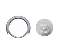 Car Interior trim Sticker Compatible With BMW For X1 F48 F20 F21 F30 F32 Auto Engine Start Push Button Ignition Key Trim Cover Set(Silver)