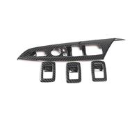 Car Interior Trim Strips For BMW For X3 X4 F25 F26 2011 2012 2013 2014 2015 2016 2017 Car Window Glass Lift Button Decorative Frame Sticker(Style B Carbon Fiber)