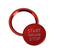 car Internal Button Compatible With For A6 B8 A6L Q5 8R A4 C7 B9 A7 BT Car Interior Engine Start Stop Button Ring Cover Case Sticker(Red)