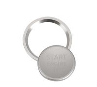 car Internal Button Compatible With For A6 B8 A6L Q5 8R A4 C7 B9 A7 BT Car Interior Engine Start Stop Button Ring Cover Case Sticker(Silver)