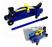 Car Jack Kit 2 Tons, Hydraulic Floor Jack Adjustment Steel Car Jack Trolley Set - 140mm to 290mm Emergency Car Kit with Rotate Rear Castors, Hydraulic Trolley Jack for Cars