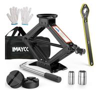 Car Jack Kit with Universal Rubber Jack Pad, Prevent Scratches on the Car, Scissor Jack for 1.5 Ton, Premium Alloy Steel, Portable Tire Changing tool with Lug Wrench,Emergency Kit for SUV MPV