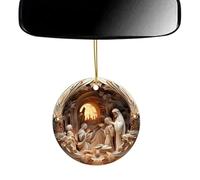 Car Jesus Ornament, Car Nativity Scene Ornament | 2D Christmas Tree Jesus Decor | Acrylic Nativity Prayer Sign, Easter Ornament for Home Decoration