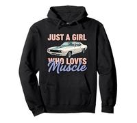 Car Just A Girl Who Loves Muscle Retro American Pullover Hoodie