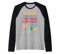 Car Karaoke Singing in Car Road Trip Music Gift Raglan Baseball Tee