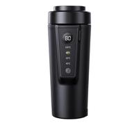 Car Kettle 500ml Leak-proof 12V-24V Travel Water Boiler Black | Smart Temp Display, Dual Voltage, 316 Steel Inner, USB Ports, For Commuters