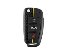 Car Key Caps Case Cover Fob Keychain For A4 B7 A6 C5 C6 A1 A3 8P TT Q3 Q2 Q7 TTS R8 S3 S6 RS3 RS6 Car Key Fob(Black(yellow line))