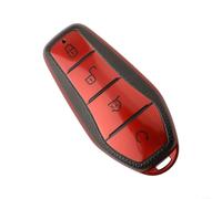 Car Key Case Cover Made from For TPU Leather Compatible with For Byd Song Plus Yuan Pro Atto 3 Han Designed for Protective Fit (Red)