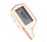 Car Key Case Cover, Pack, Minimalist Style, Full Protectsion Against Drops Shock Scratches, Glossy Lightweight Design, for A91/A61/B9/B91/B6/B61 Russian Two-Way LCD Remote(Gold edged White)
