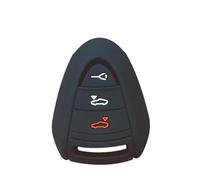 Car Key Case Fob Cover Wallet Shell For Porsche For Boxster For Cayman 911 997 987 For Carrera 911 For Targa Silicone 3 Button(Black)
