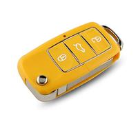 Car Key Cover 3 Button Flip Folding Remote Key Shell For Volkswagen For VW Jetta Golf Passat Beetle Polo Bora Car Key Shell (Color : Yellow)