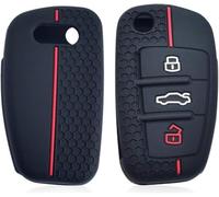 Car Key Cover Buttons Silicone Key Case Remote Holder Cover For Audi A3 Q3 Q5 A6 C5 B6 B7 B8 Soft 3 Buttons Silicone Cover Protector
