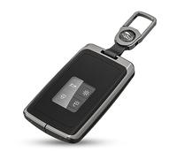 Car Key Cover Case for Renault, 4 Buttons Remote Key Card Case for Renault, Zinc Alloy Keyless Smart Card Case Holder Fit to Renault Clio Megane Kadjar Talisman Captur Espace Dacia (Black)