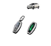 Car key cover for BYD Dolphin/Loong Face/Seal/Seagull/Song Plus Button Car Key Card Case,daunke Zinc Alloy Material,Scratch-resistant ,With lanyard,Protective remote key cover,Silver
