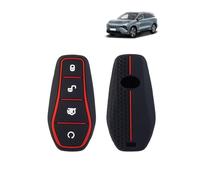 Car key cover for BYD Dolphin/Loong Face/Seal/Seagull/Song Plus,daunke Soft silicone,Scratch-resistant ,With lanyard,Protective remote key cover,Black