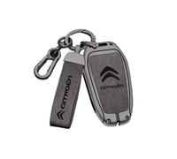Car Key Cover for Citroen C4 Grand Picasso 2013-2016, Car Key Fob Case Leather Key Fob Cover Key Card Case Holder Fit with Keychain Key Shell Protection Car Accessories,A-3