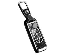 Car Key Cover for Mazda CX-5 2012-2017, Car Key Fob Case Remote Control Car Key Shell With Keychain Key Protection Case Replacement Accessories,Black-B