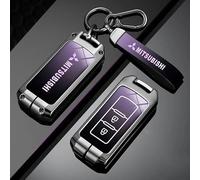 Car Key Cover for Mitsubishi Eclipse Cross 2018-2021, Car Key Fob Case Remote Control Car Key Shell With Keychain Key Protection Case Replacement Accessories,A-2-Purple