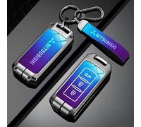 Car Key Cover for Mitsubishi Outlander 2018-2021, Car Key Fob Case Remote Control Car Key Shell With Keychain Key Protection Case Replacement Accessories,A-3-Blue