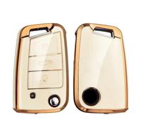 Car Key Cover For Octavia A7 Car Key Case Cover Shell TPU For Golf 7 MK7 For Tiguan MK2 For SEAT For Ateca Leon FR 2 Ibiza Key Shell(Wit)