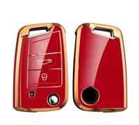 Car Key Cover For Octavia A7 Car Key Case Cover Shell TPU For Golf 7 MK7 For Tiguan MK2 For SEAT For Ateca Leon FR 2 Ibiza Key Shell(Rood)