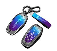 Car Key Cover for Peugeot 5008 2020-2023, Car Key Fob Case Remote Control Car Key Shell With Keychain Key Protection Case Replacement Accessories,Blue-A