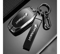 Car Key Cover for Peugeot Partner Van 2019-2023, Key Fob Cover Remote Protective Key Case Leather Key Fob Protector with Keychain Key Fob Case Shell Replacement Key Fob Holder,A-Black
