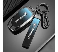 Car Key Cover for Peugeot Partner Van 2019-2023, Key Fob Cover Remote Protective Key Case Leather Key Fob Protector with Keychain Key Fob Case Shell Replacement Key Fob Holder,A-Blue