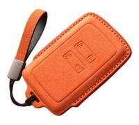 Car Key Cover for Renault 5 E-Tech 2024, Leather Folding Key Fob Cover Shell with Keychain Remote Control Flip Key Fob Replacement Car Accessories,1-Orange-A