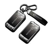 Car Key Cover for Volvo XC40 2020-2025, Car Key Fob Case Remote Control Car Key Shell With Keychain Key Protection Case Replacement Accessories,Silver-A